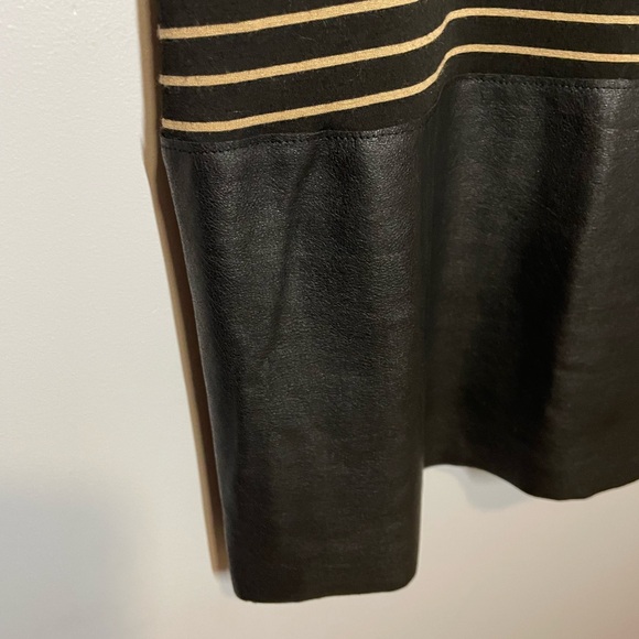 Anthropologie Bailey 44 NWT T-Shirt Striped Dress Faux Leather NEW Small - Picture 4 of 5